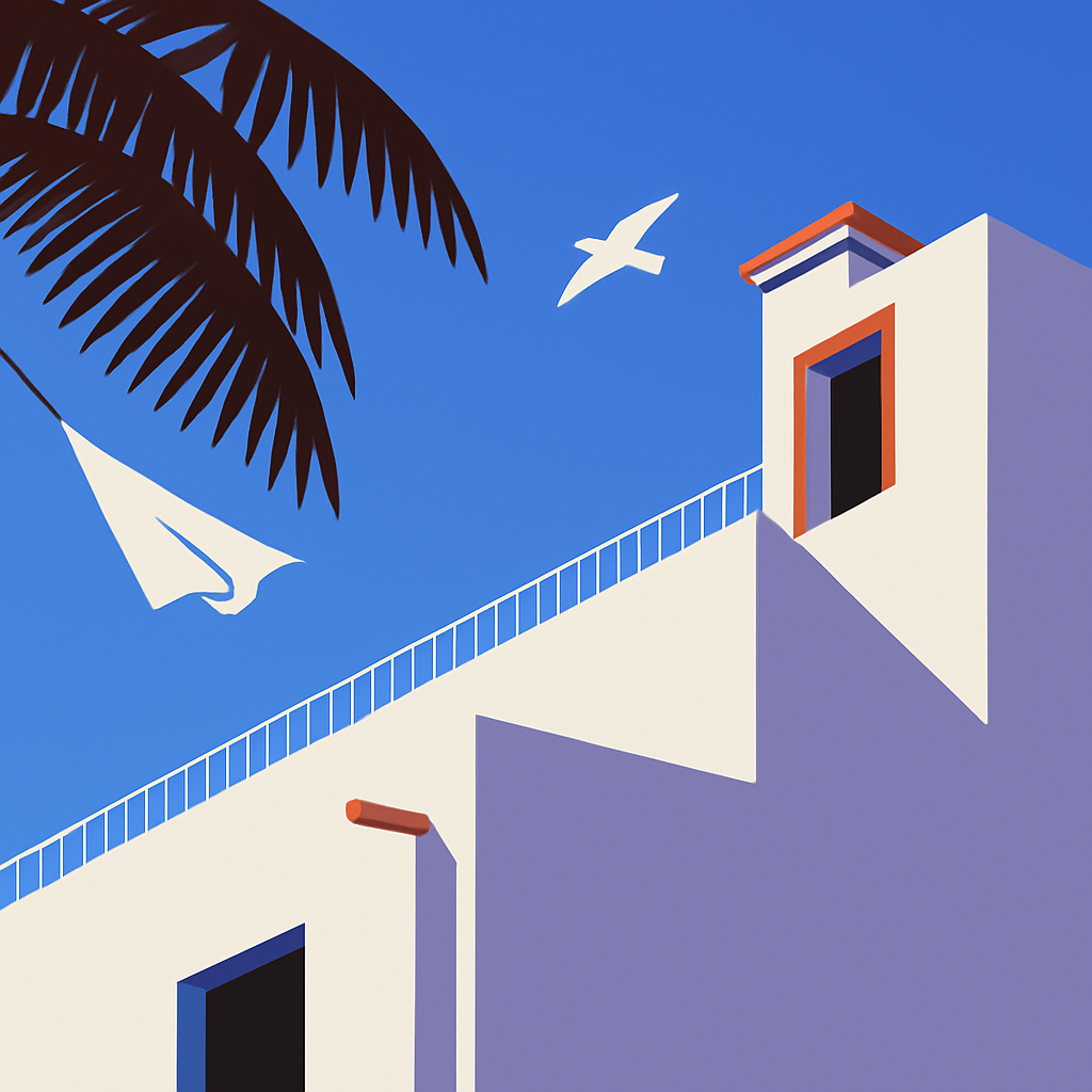 maison blanche et ciel bleue